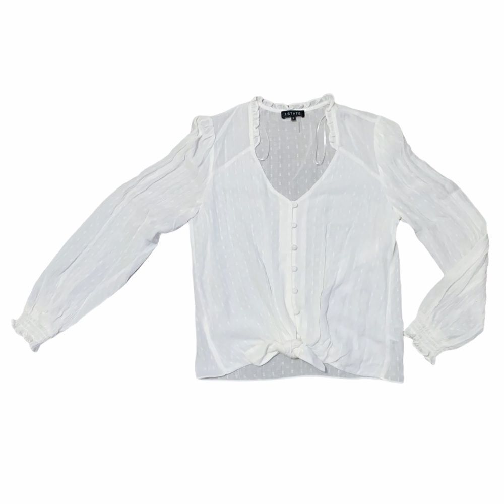 1 State Button Up Long Sleeve Blouse